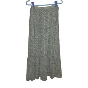 Lush | Women's Floral Chiffon Ruffle with Tie Maxi Skirt - Size L Cottagecore
